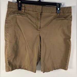 Lands' End Women's Brown Bermudas khaki traditional fit 2 shorts size 12